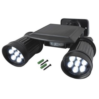 Lampa cu panou solar, GAIA, cu senzor de miscare si senzor de lumina, reglare independenta a celor doua LED-uri, rezistenta la apa IP44 Lampa cu panou solar, GAIA, cu senzor de miscare si senzor de lumina, reglare independenta a celor doua LED-uri, rezistenta la apa IP44