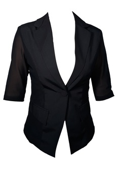 Sacou dama, negru, casual-office, model cambrat, Negru Sacou dama, negru, casual-office, model cambrat, Negru