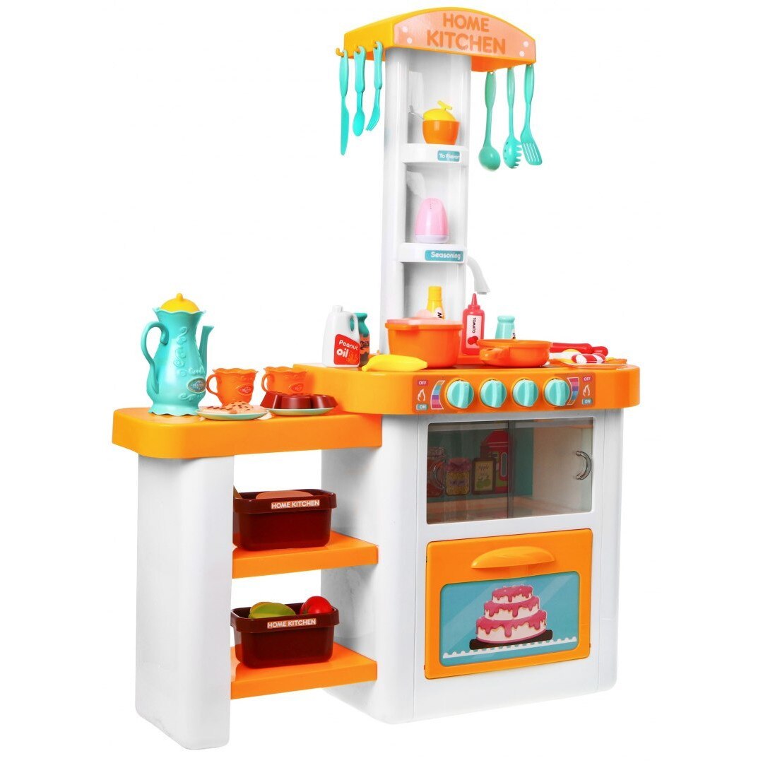 Bucatarie cu 55 de accesorii cu robinet, portocaliu