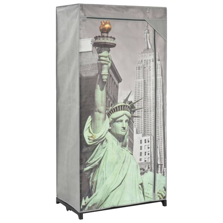 Sifonier textil model New York, vidaXL, Tesatura, 75 x 45 x 160 cm, Alb