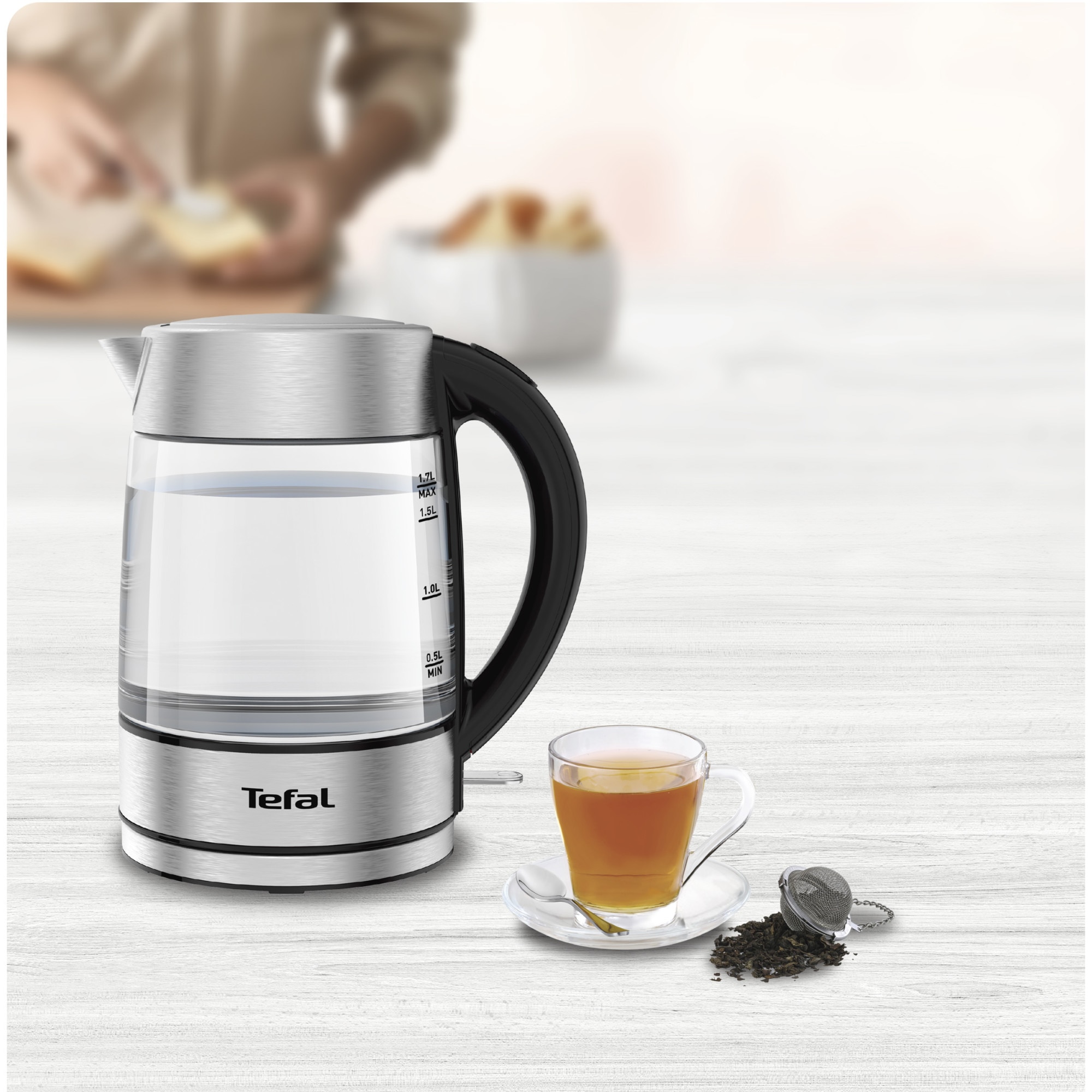 Fierbator Tefal Glass KI772D38, capacitate 1.7L, putere 2200 W ...