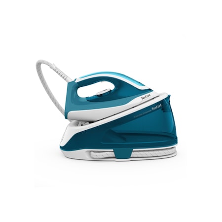 Statie de calcat Tefal Express Essential SV6115E0, 2200W, 5.2 bar, jet de abur 280 g/ min, capacitate recipient 1.4L, tehnologie Calc Clear, talpa Xpress Glide, alb/ verde