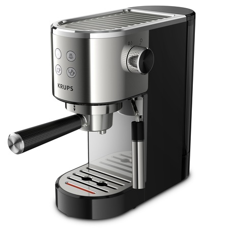 Espressor manual KRUPS Virtuoso XP442C11, 15 bar, tehnologie Thermoblock, capacitate 1L, argintiu/negru