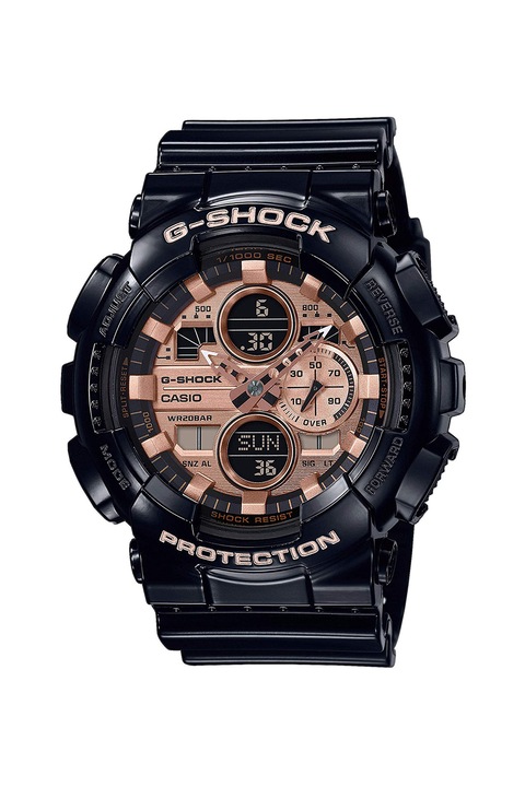 Casio, Цифров аналогов часовник G-Shock Shock Resistant, Черен