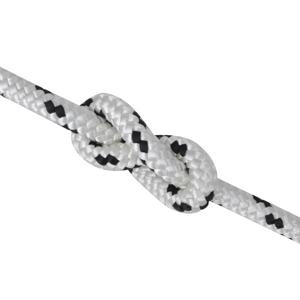 Franghie barca vidaXL, Poliester, 14 mm x 50 m, Alb