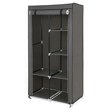 Dulap textil 6 rafturi, TimeTrade, Gri, 90 x 45 x 170 cm Dulap textil 6 rafturi, TimeTrade, Gri, 90 x 45 x 170 cm