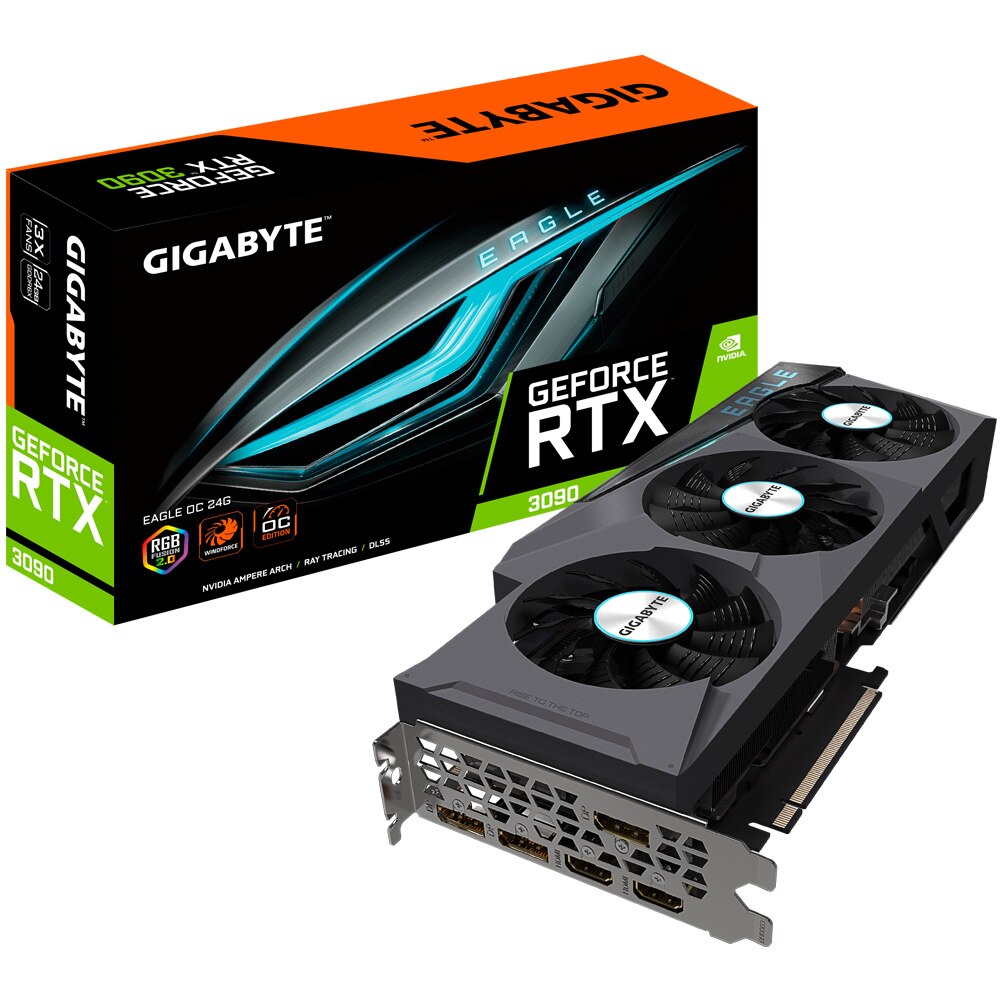 bio出品【動作確認済】RTX 3090 24GB GIGABYTE Placa video Gigabyte GeForce® RTX™ 3090 EAGLE OC, 24GB GDDR6X, 384