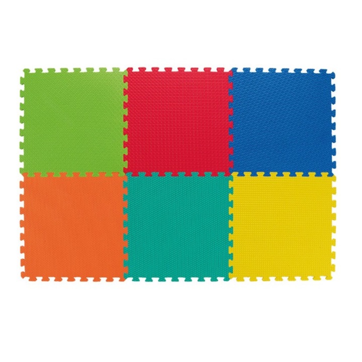 Saltea pentru copii tip puzzle, 6 bucati, fiecare cu dimensiunea de 46x46 cm, grosime 1.2 cm, multicolor