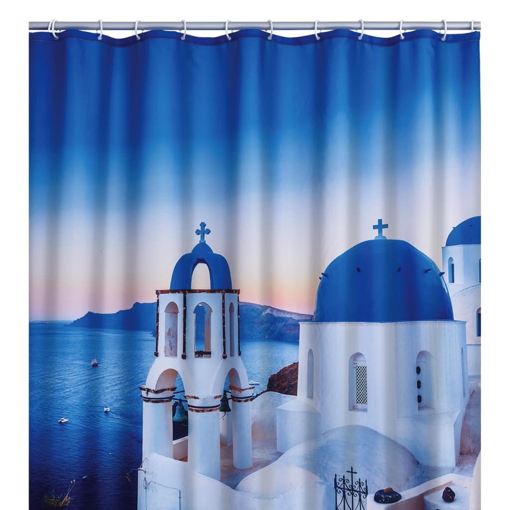 Perdea de dus cu imprimeu Santorini RIDDER, Poliester, 180 x 200 cm Multicolour