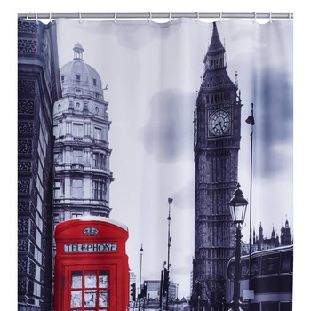 Perdea de dus cu imprimeu Londra RIDDER, Poliester, 180 x 200 cm Multicolour Perdea de dus cu imprimeu Londra RIDDER, Poliester, 180 x 200 cm Multicolour