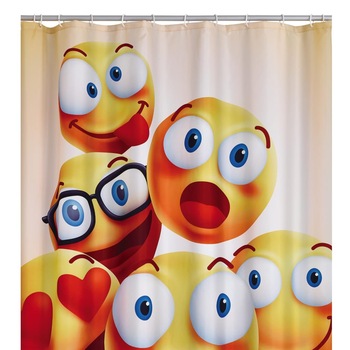 Perdea de dus cu imprimeu Smile RIDDER, Poliester, 180 x 200 cm Multicolor Perdea de dus cu imprimeu Smile RIDDER, Poliester, 180 x 200 cm Multicolor