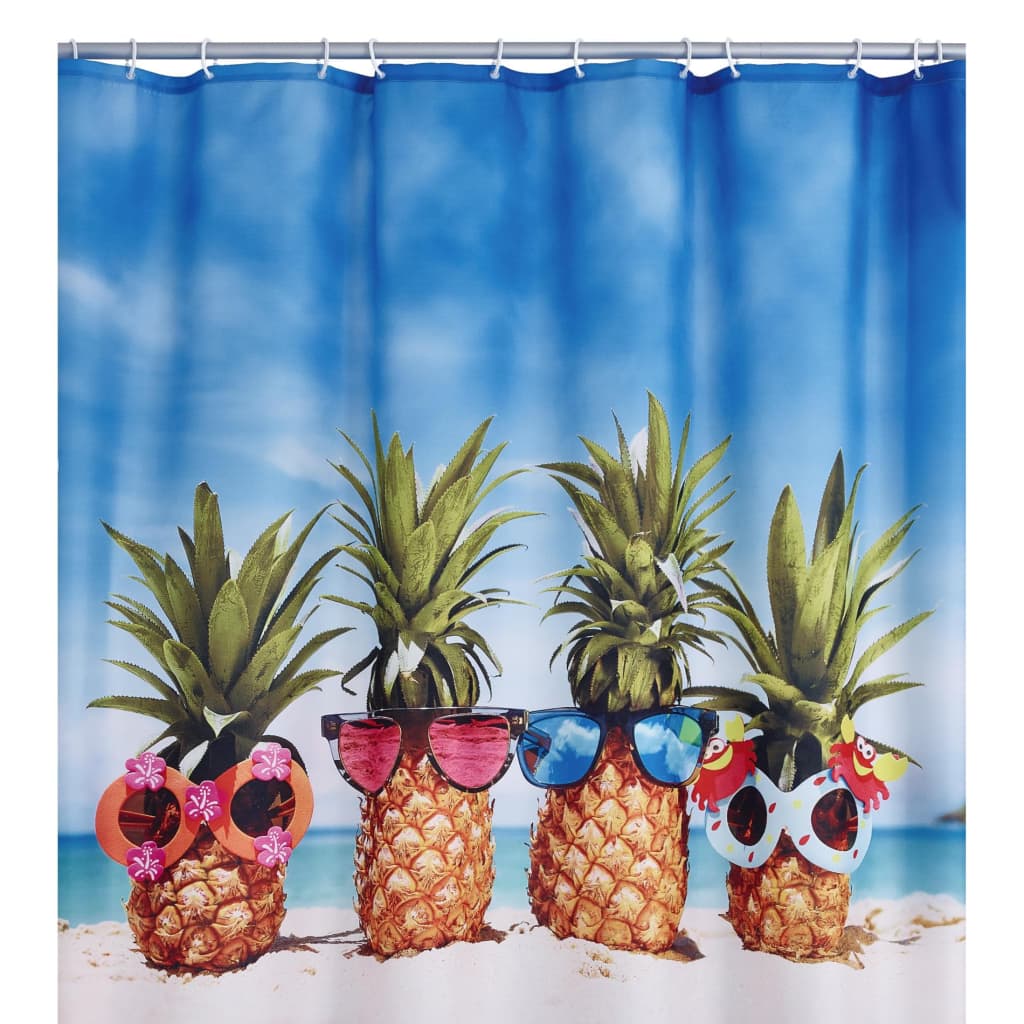 Perdea de dus cu imprimeu ananas RIDDER, Poliester, 180 x 200 cm Multicolor