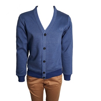 Pulover baieti, albastru inchis, din bumbac, cu nasturi, 110 cm, 5 ani Pulover baieti, albastru inchis, din bumbac, cu nasturi, 110 cm, 5 ani