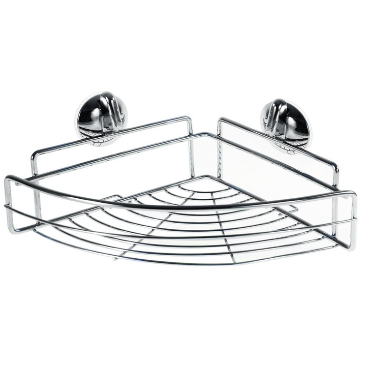 Etajera cromata pentru colt cu prindere fara gauri AWD02080344