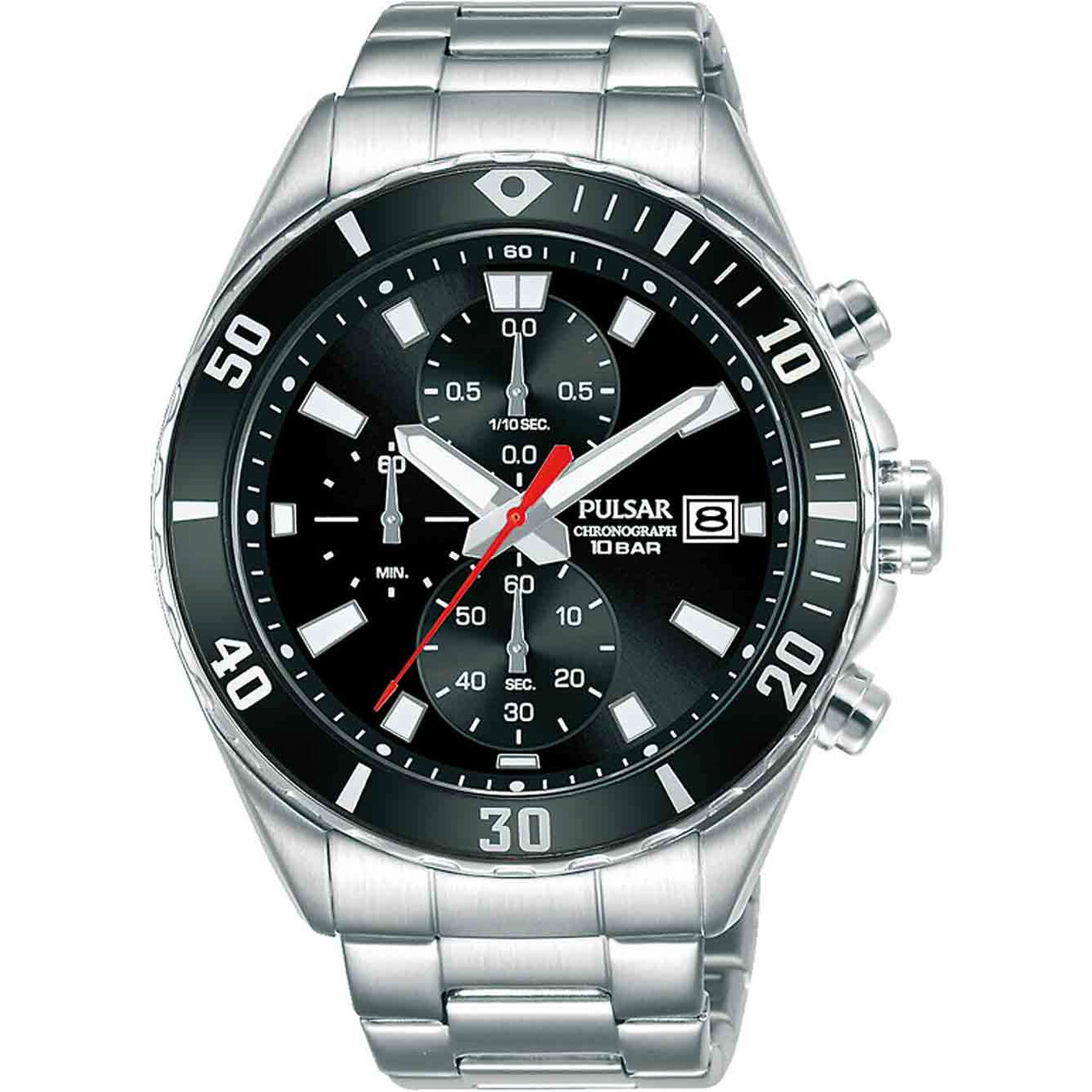 Ceas barbatesc Pulsar PM3189X1, Quartz, 45mm, 10ATM, Argintiu