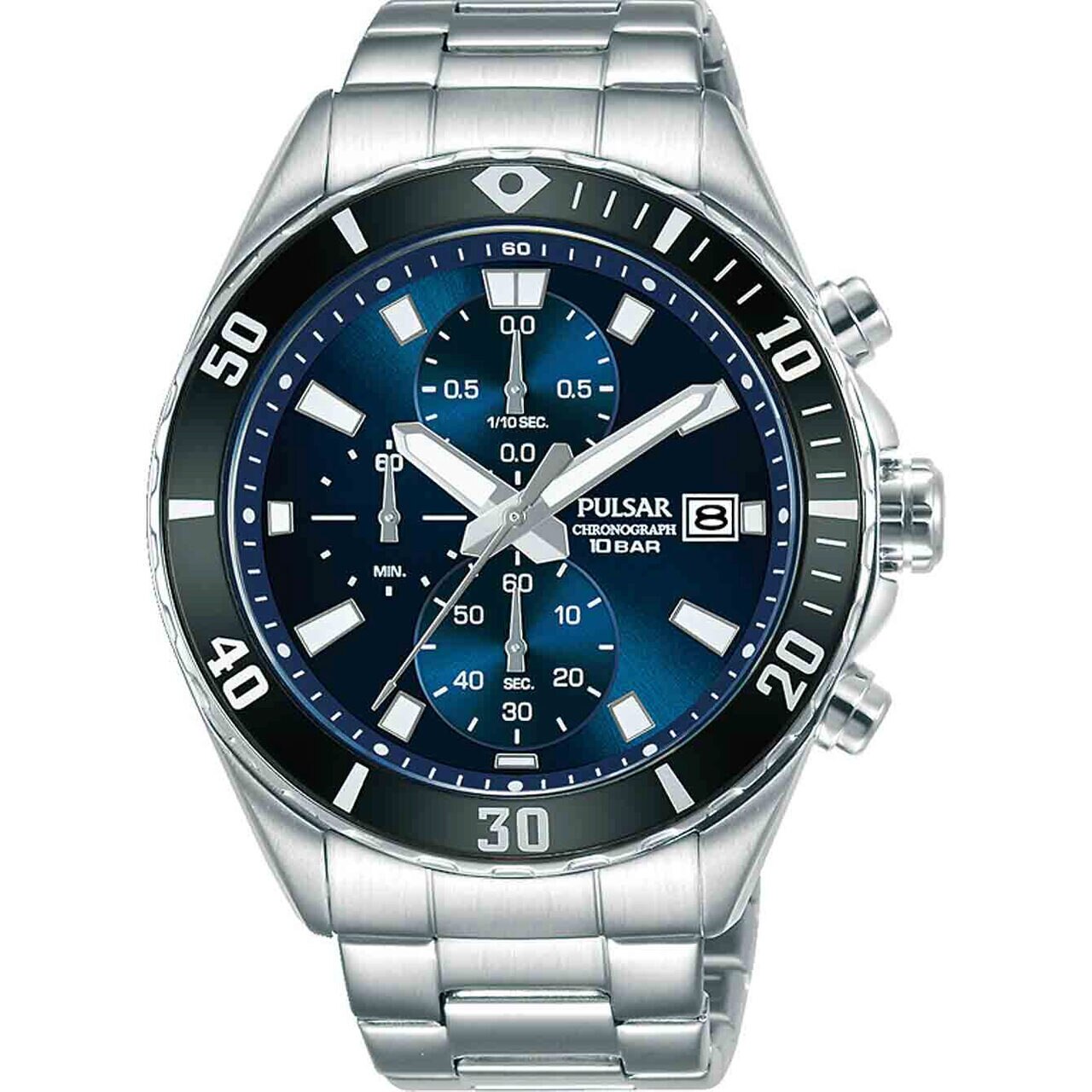 Ceas barbatesc Pulsar PM3187X1, Quartz, 45mm, 10ATM, Argintiu