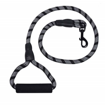 Lesa Pufo pentru caini de talie mare cu bucla de prindere, 110 cm, rezistenta, negru Lesa Pufo pentru caini de talie mare cu bucla de prindere, 110 cm, rezistenta, negru