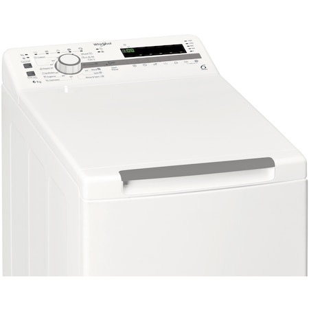 Masina de spalat rufe cu incarcare verticala Whirlpool TDLR6230SSEUN, 6 kg, 1200 RPM, Clasa D, Tehnologia al-6lea Simt, Alb