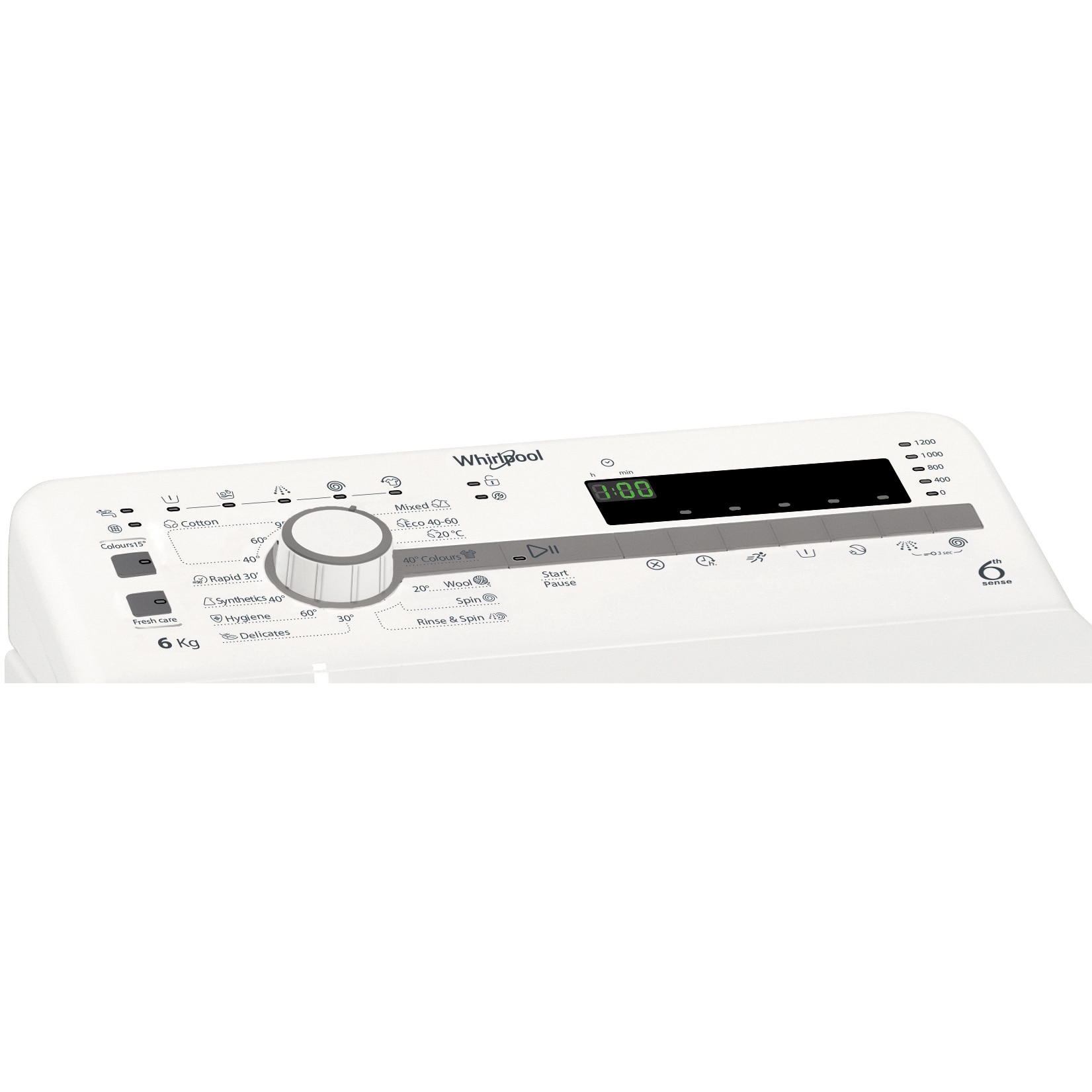 Masina de spalat rufe cu incarcare verticala Whirlpool TDLR6230SSEUN, 6 kg, 1200 RPM, Clasa D, Tehnologia al-6lea Simt, Alb