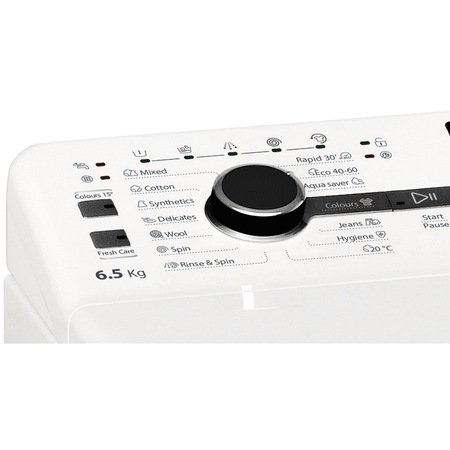 Masina de spalat rufe cu incarcare verticala Whirlpool TDLRB65242BSEUN, 6.5 kg, 1200 RPM, Clasa C, Motor Inverter ZEN, Tehnologia al-6lea Simt, Alb