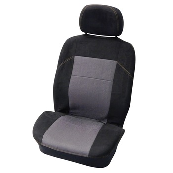 Huse scaun fata Suede 4buc - Negru/Gri Huse scaun fata Suede 4buc - Negru/Gri