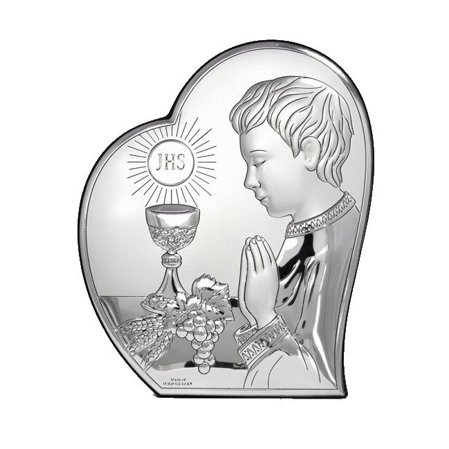 Icoana Argint Comuniune Baiat 12x14.5cm ClassGifts