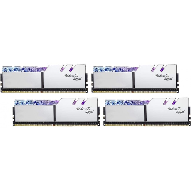 Memorie G.SKILL Trident Z Royal Silver 64GB(4x16GB) DDR4 PC4-28800 3600MHz CL16 F4-3600C16Q-64GTRS