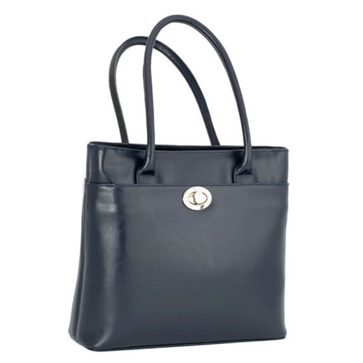 Valódi bőrből készült, sötét kék szinű táska, 175 modell, TheBagShop