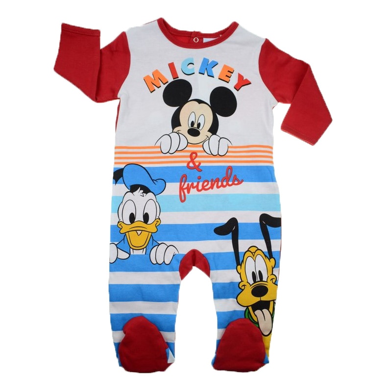 Salopeta cu maneca lunga pentru baieti Sun City Mickey Mouse TH0304, Multicolor, 86 cm