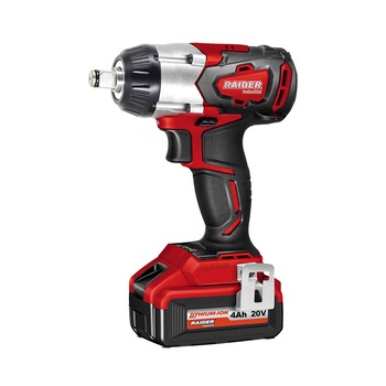 Cheie de impact cu acumulator 20V 4Ah 320Nm RDI-IBW01, Raider 031301 Cheie de impact cu acumulator 20V 4Ah 320Nm RDI-IBW01, Raider 031301
