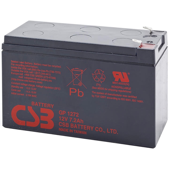 Acumulator UPS CSB GP1272F2, 12V, 7.2Ah