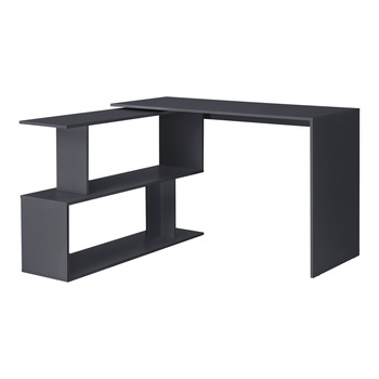 Birou Arendal DG, en.casa, 76,5 x 120 x 50 cm, PAL cu invelis melamina, gri inchis, cu rafturi Birou Arendal DG, en.casa, 76,5 x 120 x 50 cm, PAL cu invelis melamina, gri inchis, cu rafturi