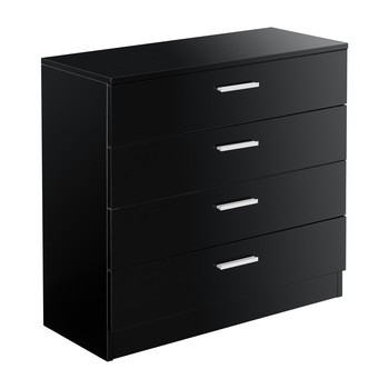 Comoda Drammen S, en.casa, 67 x 70 x 30 cm, PAL, negru extralucios, cu 4 sertare Comoda Drammen S, en.casa, 67 x 70 x 30 cm, PAL, negru extralucios, cu 4 sertare