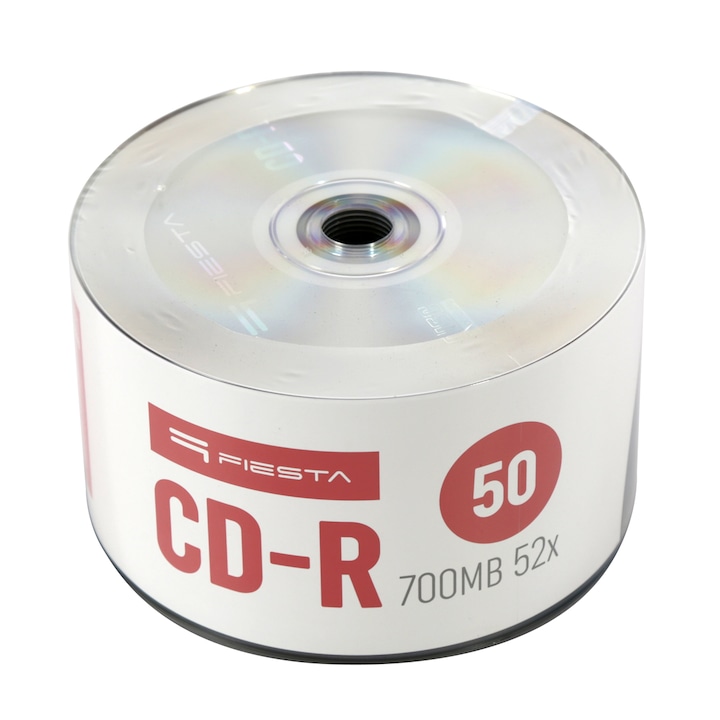 Комплект дискове FIESTA, CD-R , 700MB, 52X , Printable, 50 бр. в шпиндел