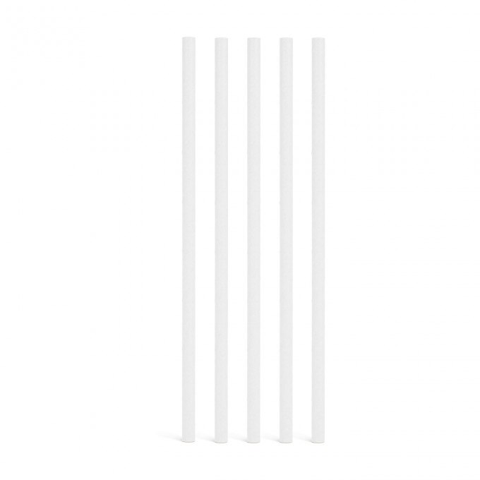 Paie pentru bauturi, alb, 195 mm, 25 bucati