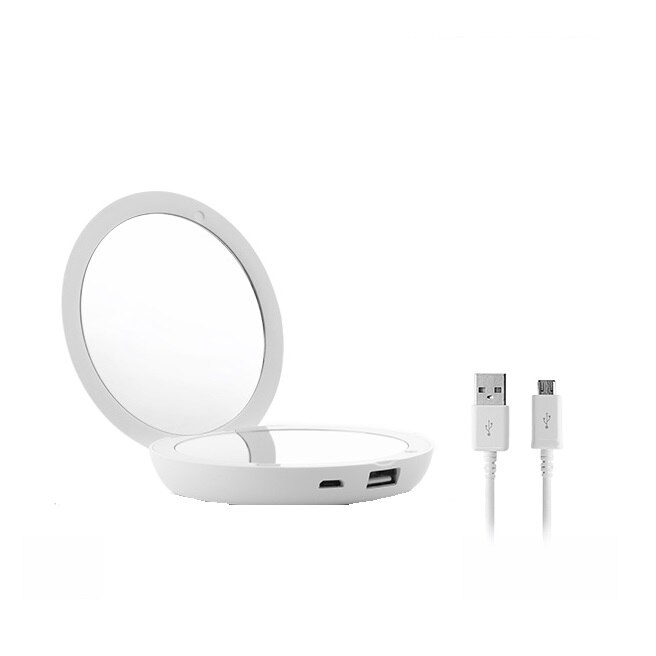 Oglinda de buzunar cu LED si Baterie externa