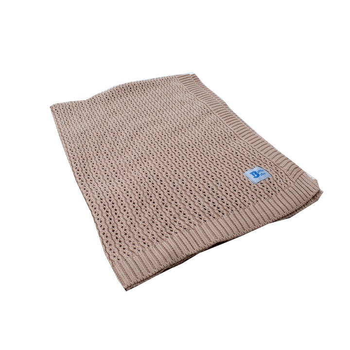 Плетено одеяло Balticbebe кафяво, памук, 0 +, - 70 CM, 90 CM
