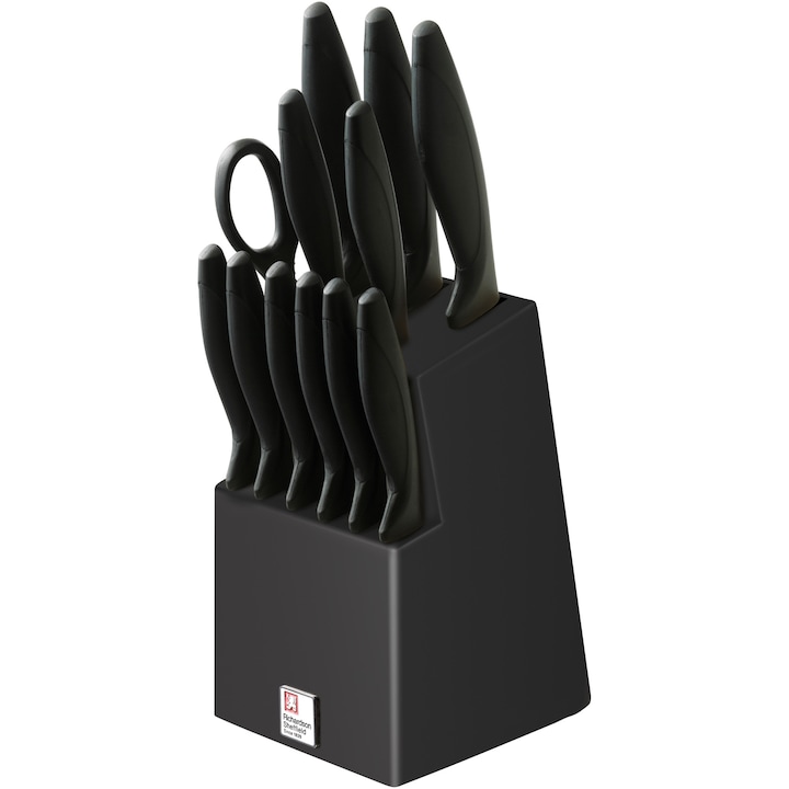Комплект ножове Richardson Sheffield Urban, 12 части, Дървен/гумен блок, Кутия подарък