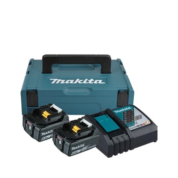 Set 2 acumulatori si incarcator Makita 198116-4, 18 V Li-Ion, 6 Ah, valiza speciala, compatibil cu Makita DPO600Z Set 2 acumulatori si incarcator Makita 198116-4, 18 V Li-Ion, 6 Ah, valiza speciala, compatibil cu Makita DPO600Z