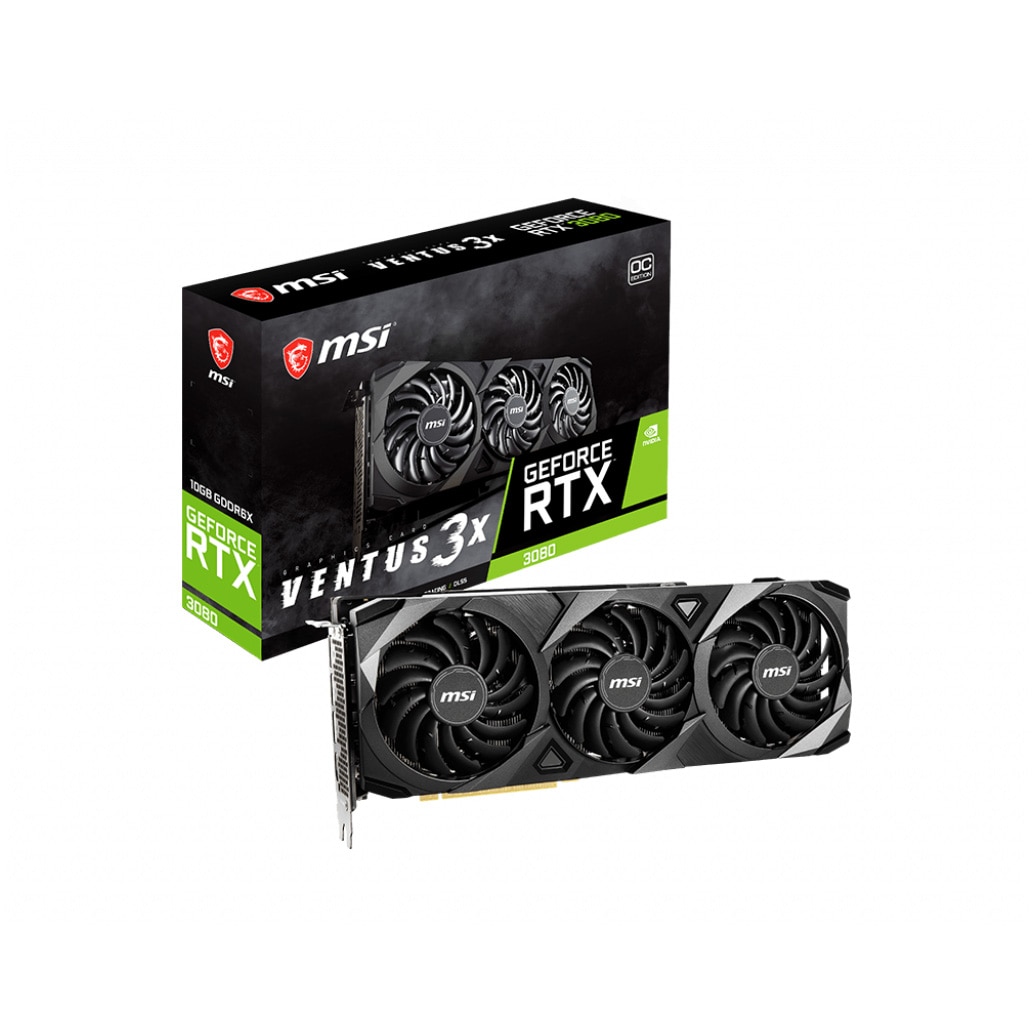 Placa video MSI GeForce® RTX™ 3080 VENTUS 3X, 10GB GDDR6X, 320-bit