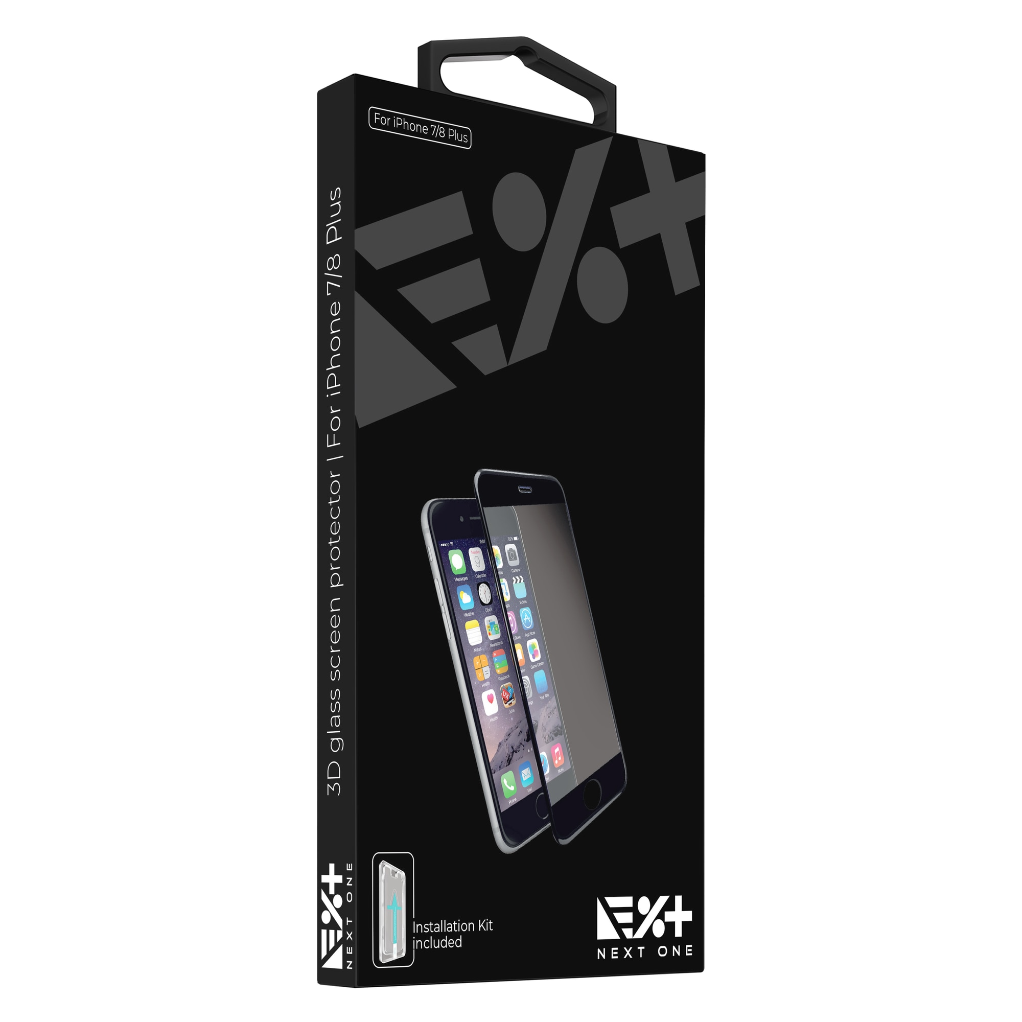 Folie de protectie din sticla 3D NEXT ONE pentru iPhone 7 Plus /8 Plus - Neagra