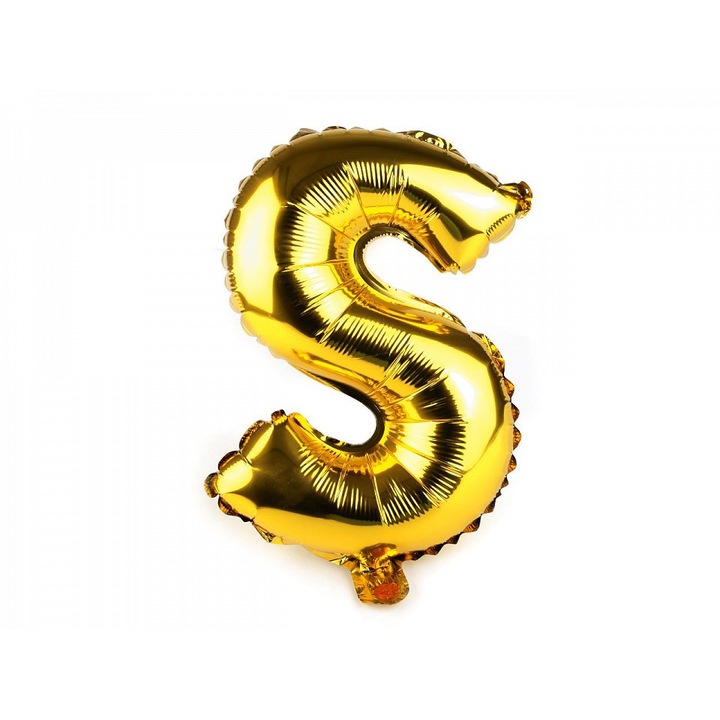 Фолиев балон буква "S" златиста