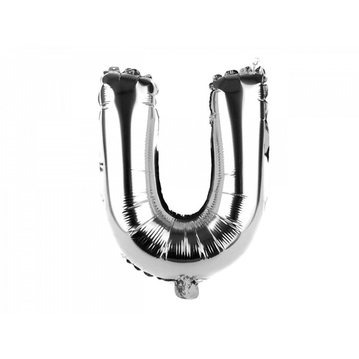 Фолиев балон буква "U" сребриста