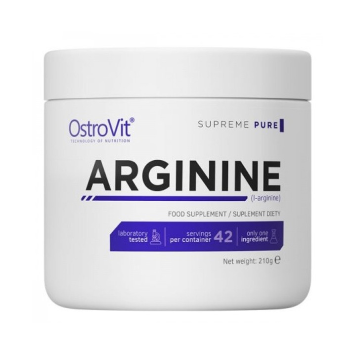 Хранителна добавка OstroVit Arginine Powder, Неовкусен, 210 грама