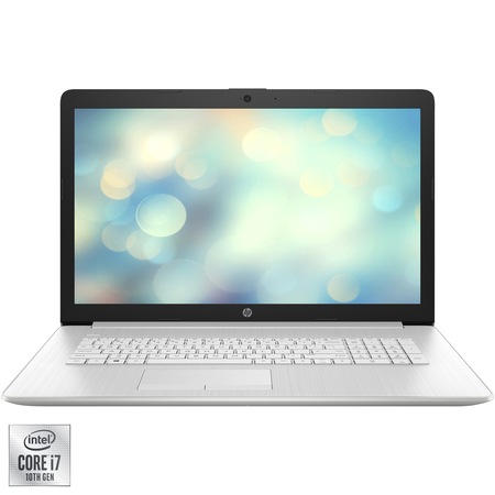 Laptop HP 17-by3027nq cu procesor Intel® Core™ i7-1065G7 pana la 3.90 GHz, 17.3", Full HD, 8GB, 256GB, NVIDIA® GeForce® MX330 2GB, Free DOS, Natural Silver