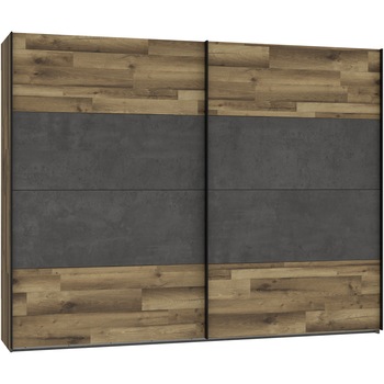 Dulap Kring Niva culoare stejar/optic beton, 270x210x63 usi culisante Dulap Kring Niva culoare stejar/optic beton, 270x210x63 usi culisante