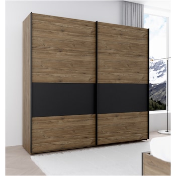 Dulap Kring Torro ,culoare stejar/negru, 220x210x61 usi culisante Dulap Kring Torro ,culoare stejar/negru, 220x210x61 usi culisante