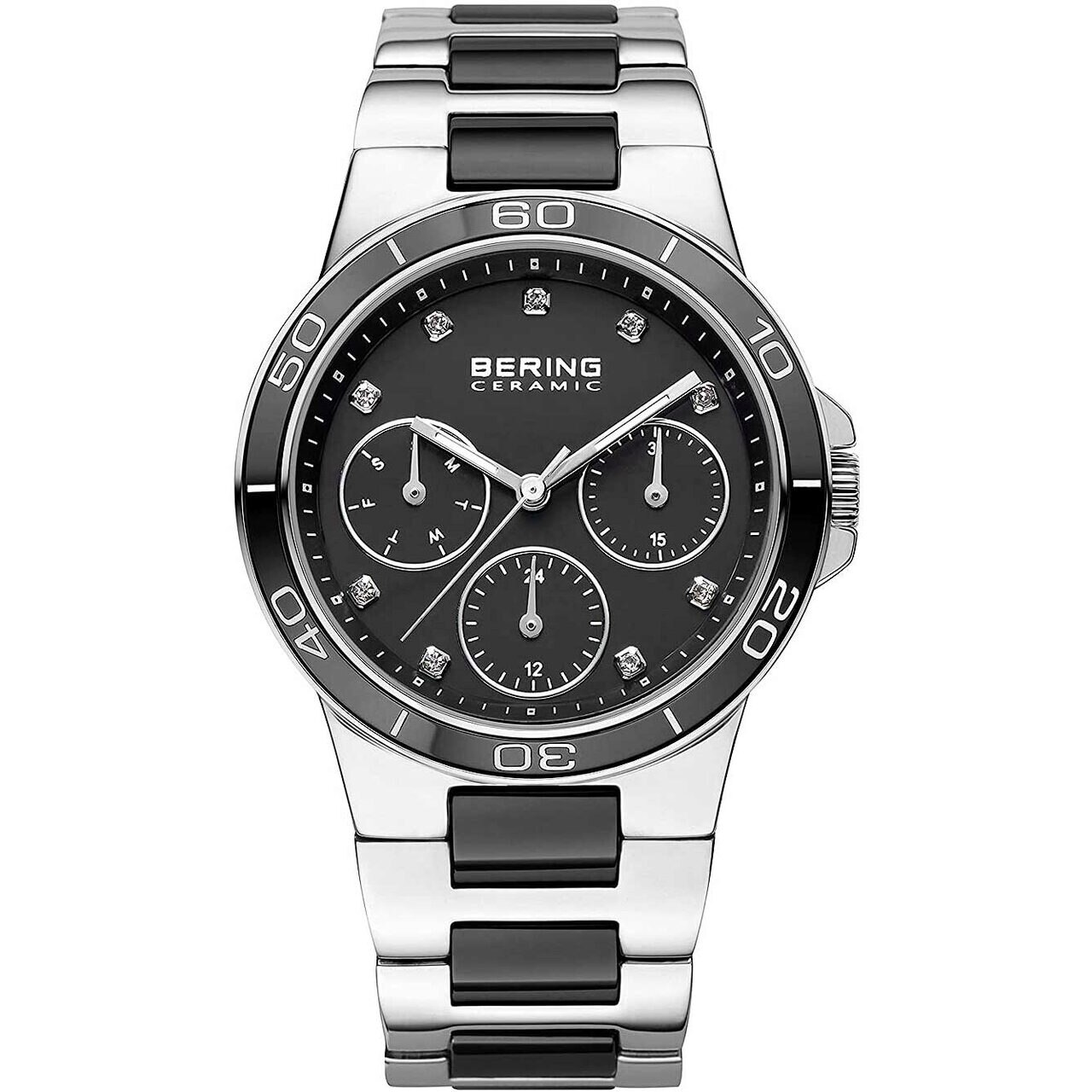Ceas de dama Bering 32237-AZ2, Quartz, 37mm, 3ATM, Argintiu