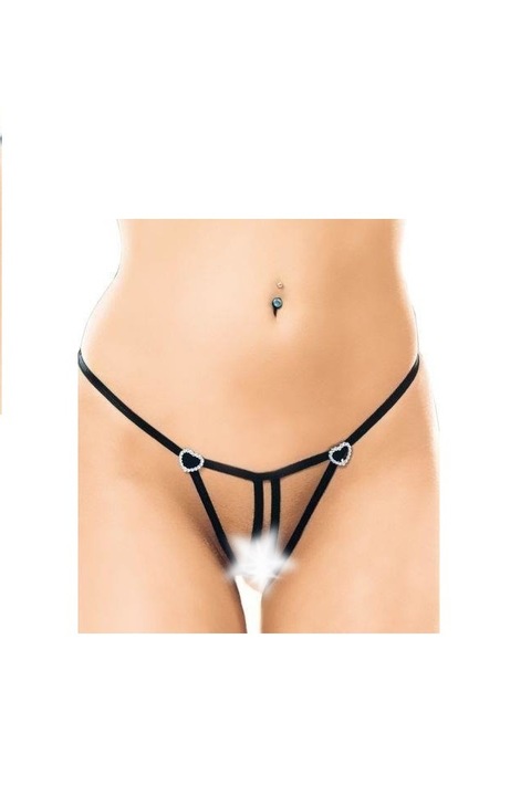 Softline Bikini, vékony pántokkal, Fekete, One Size