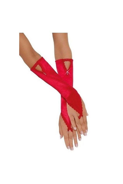 Softline Ujjatlan kesztyű, szatén, Piros, One Size